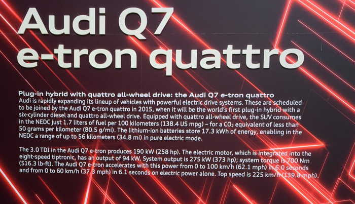 Audi Q7 e-tron quattro Drivetrain Sign