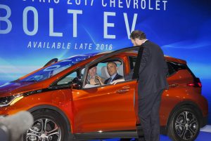 President Obama in the Bolt EV